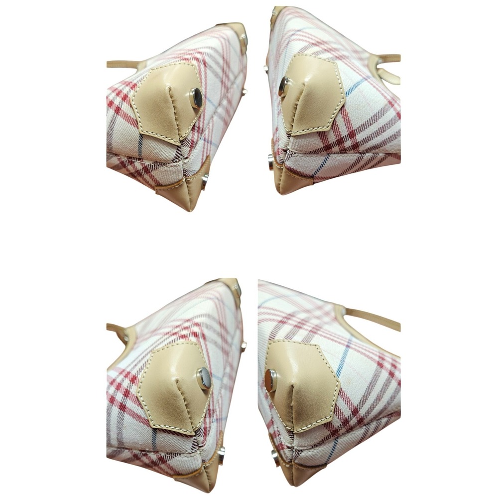 BURBERRY Blue Label Nova Check Shoulder Bag Red White Canvas Japan Exclusive Y2K - Picture 6 of 9